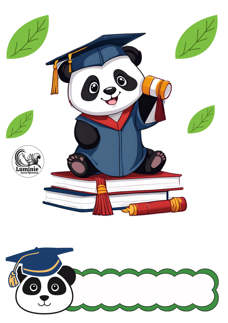 Panda Temalı Karne Kılıfı