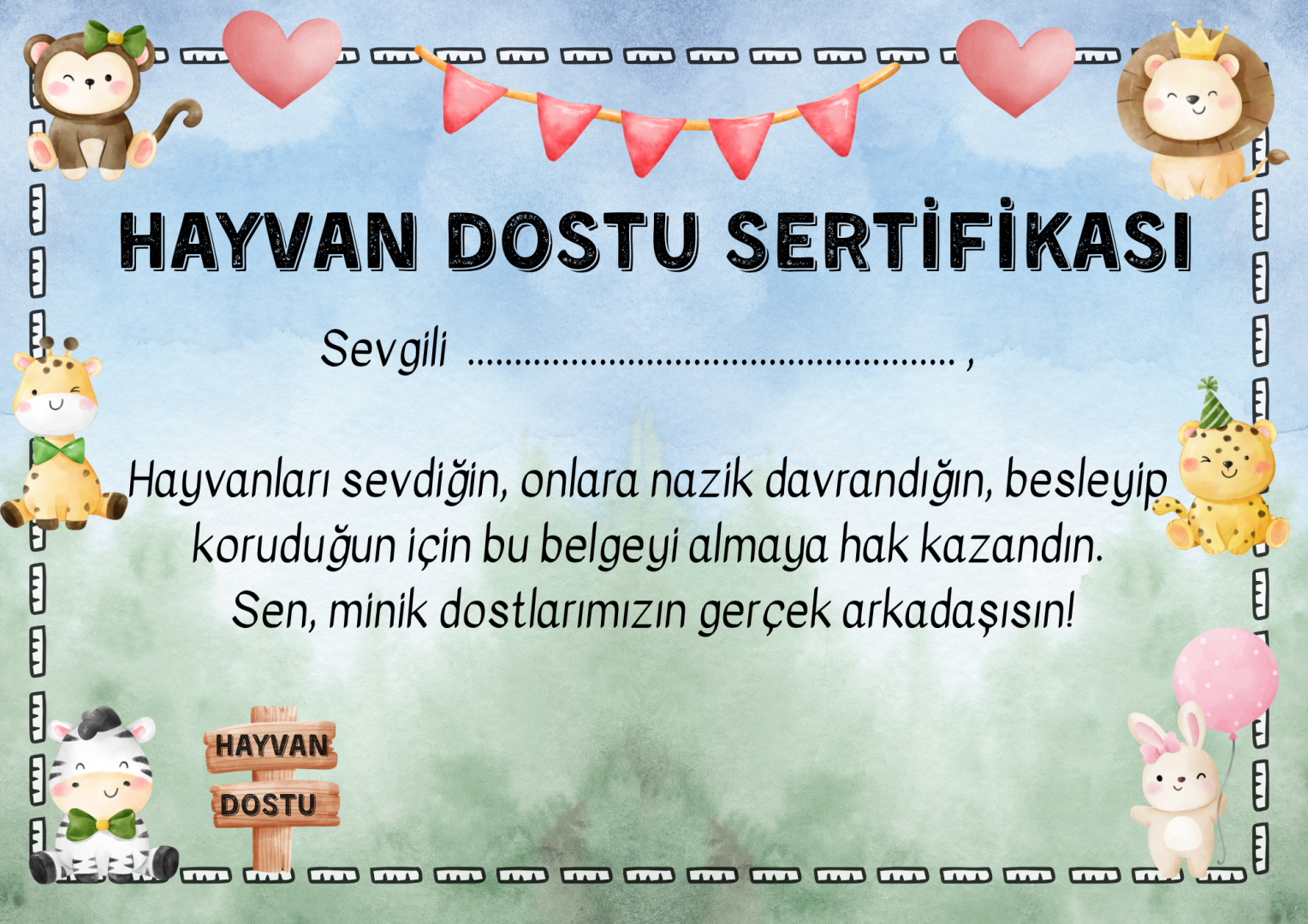 4 Ekim Hayvanları Koruma Günü Materyaller