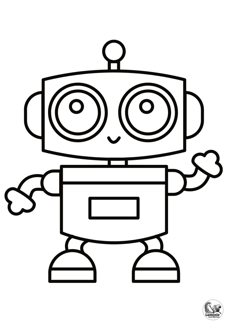 Robot Temalı Boyama Sayfaları