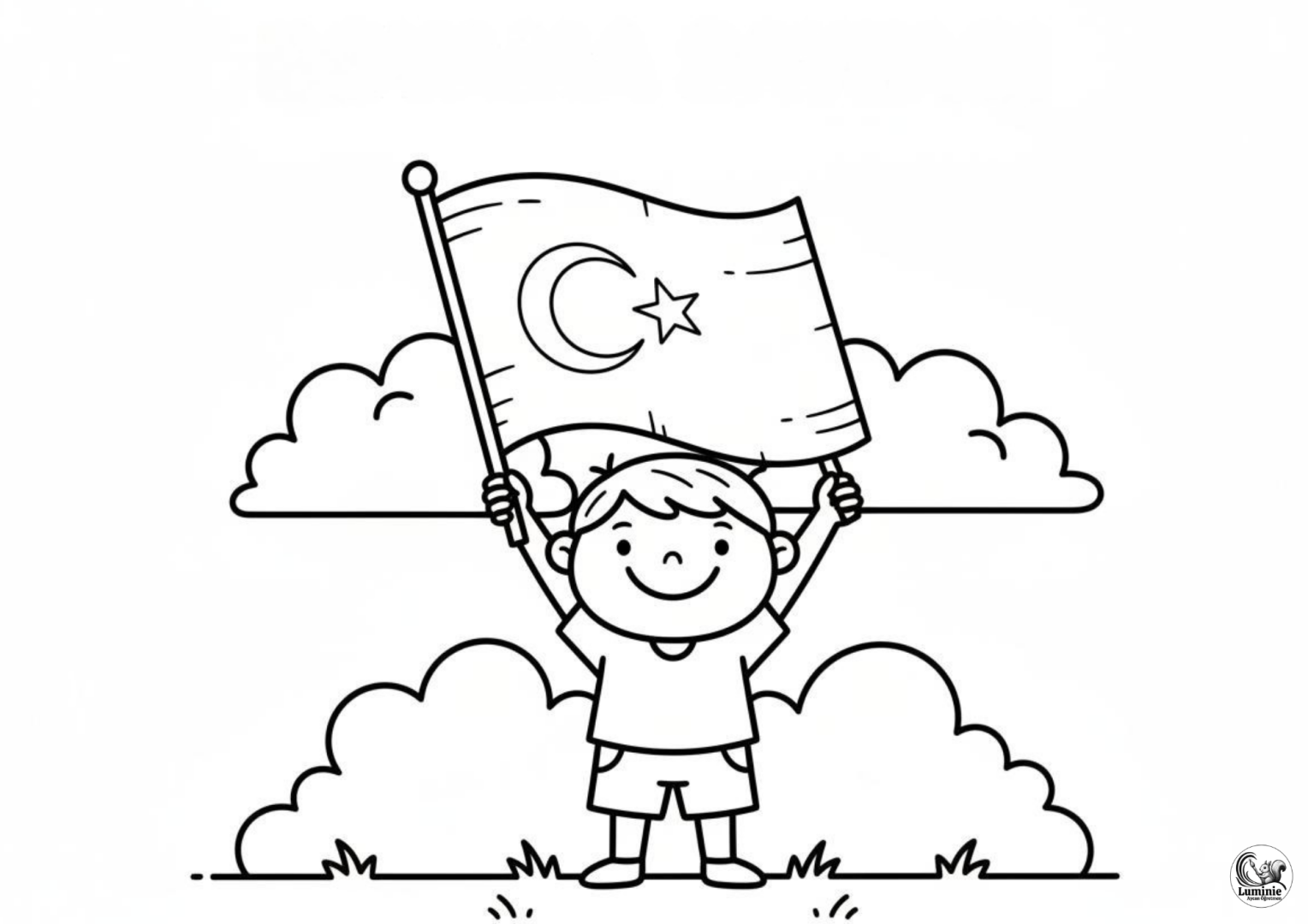 Bayrağımı Seviyorum Boyama Sayfaları